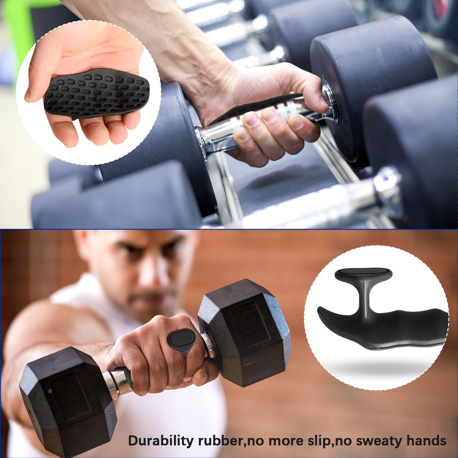 NiuMid Anti-Slip Workout Grips - Ergonomic Rubber Hand Protector Gloves for Weight Lifting, Pull-Ups, Gym Training and Exercise,