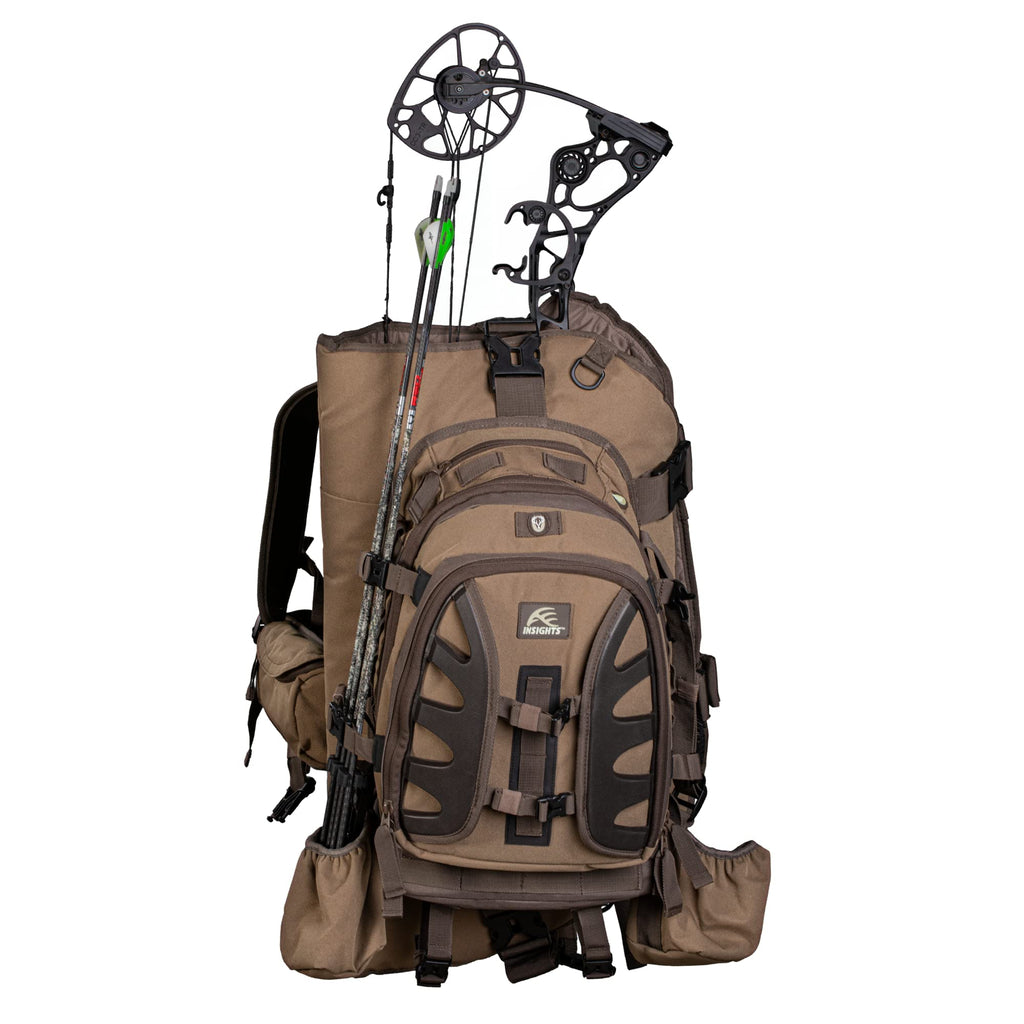 Insights Hunting By Frogg Toggs - The Vision Bow Pack, Camouflaged Backpack, Solid Elements Brown