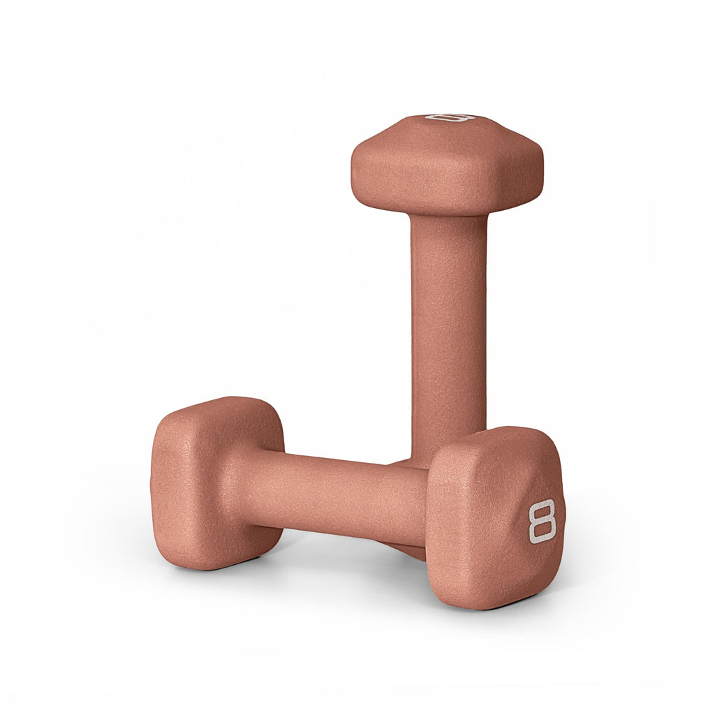 Tone Fitness 8 lb Neoprene Dumbbell Pair for Home Workouts - Non-Slip Design - Orange