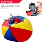 Novelty Place Giant Inflatable Beach Ball, 55Inches Rainbow Color Thick Large Beach Ball Toy For Kids & Adults Summer Beach Part
