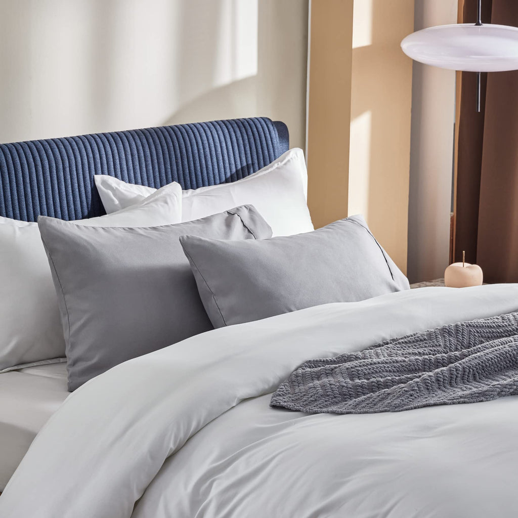 Bedsure Queen Pillowcases Set Of 2 - Silver Grey Pillow Cases Queen Size 2 Pack 20 X 30 Inches, Brushed Microfiber, Pillow Case