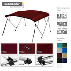 Seamander 4 Bow Bimini Top Boat Cover 4 Straps For Front And Rear Includes With Mounting Hardware(4 Bow 8'L X 54'' H X 85''-90''