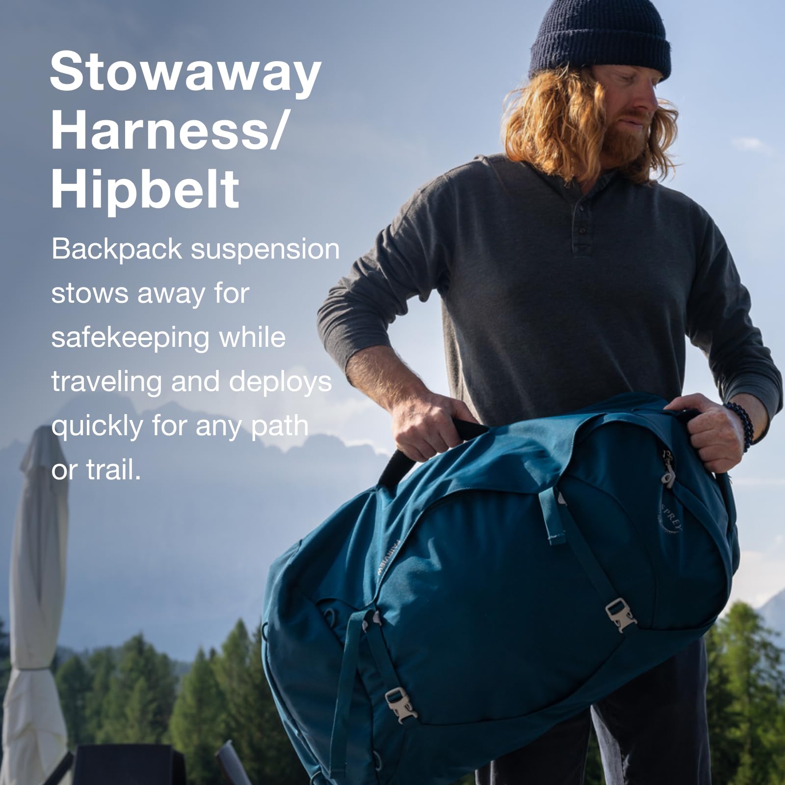 Osprey Farpoint 70L Mens Travel Backpack, Black, One Size