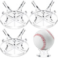 Sumind 3 Pack Acrylic Small Ball Stand Holder, Clear Baseball Holders for Display, Sport Ball Display Stand Baseball for Golf, S