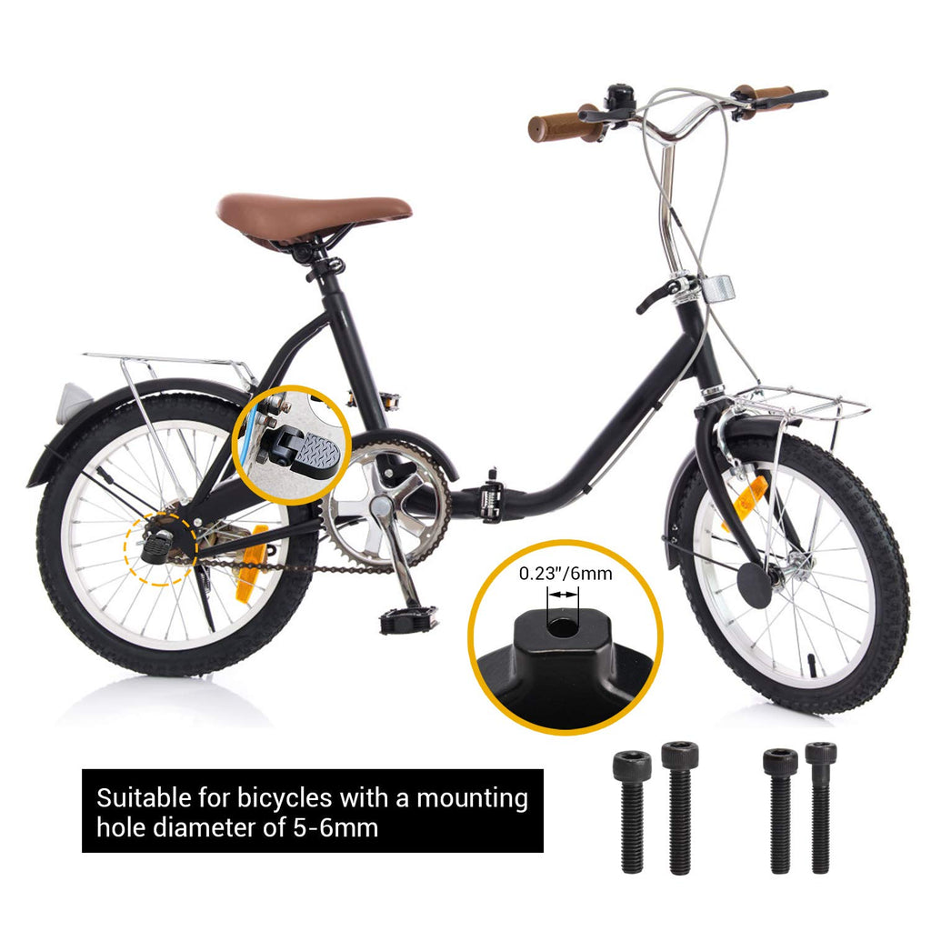 Tobwolf 1 Pair Mini Bike Rear Pedals, 3.1X1.6 In / 8X4Cm Aluminium Alloy Folding Bike Pegs, Non-Slip Bicycle Footrests, Foot Pla