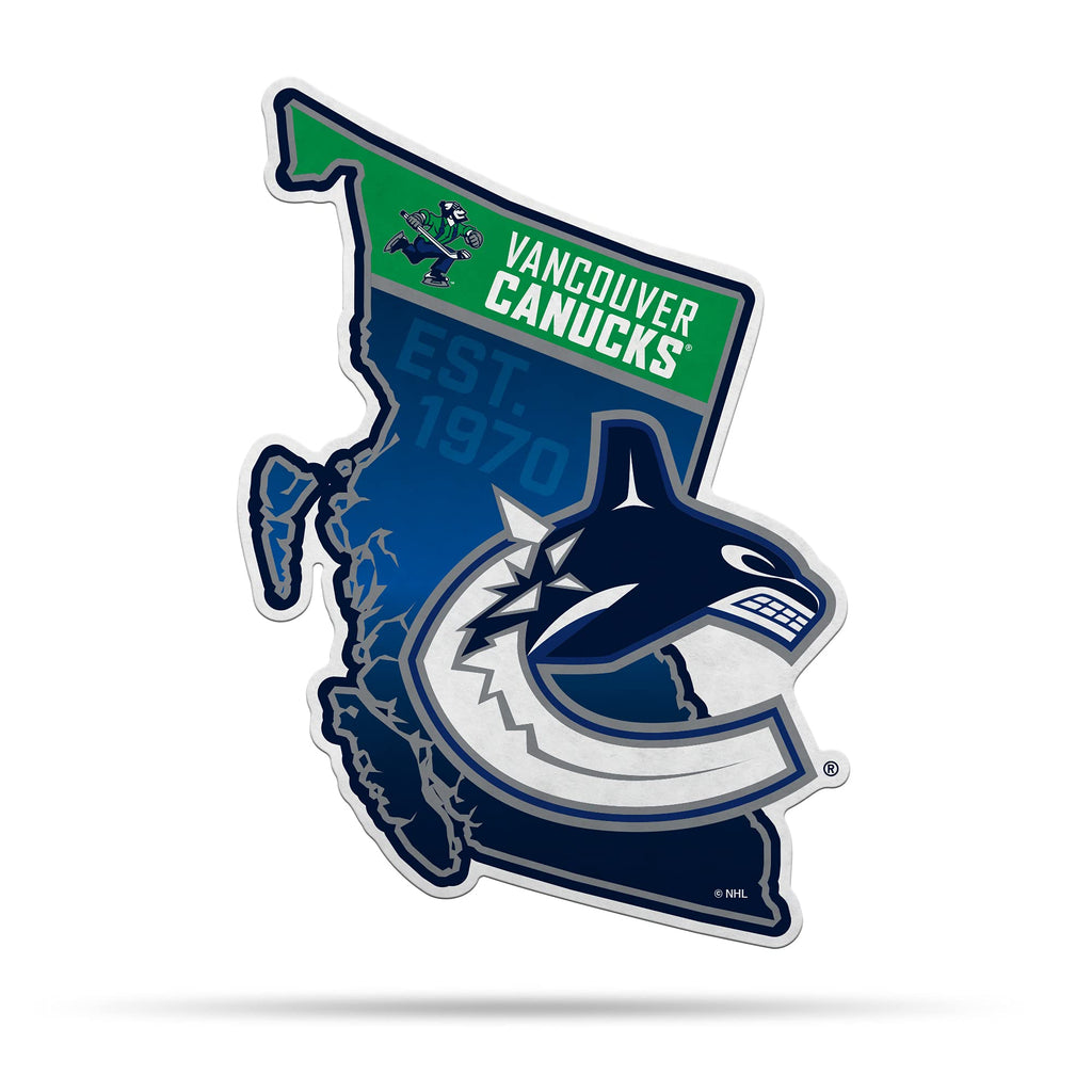 Rico Industries Nhl Vancouver Canucks State Shape Shape Cut Pennant - Home And Living Room D  Cor - Soft Felt Ez To Hang