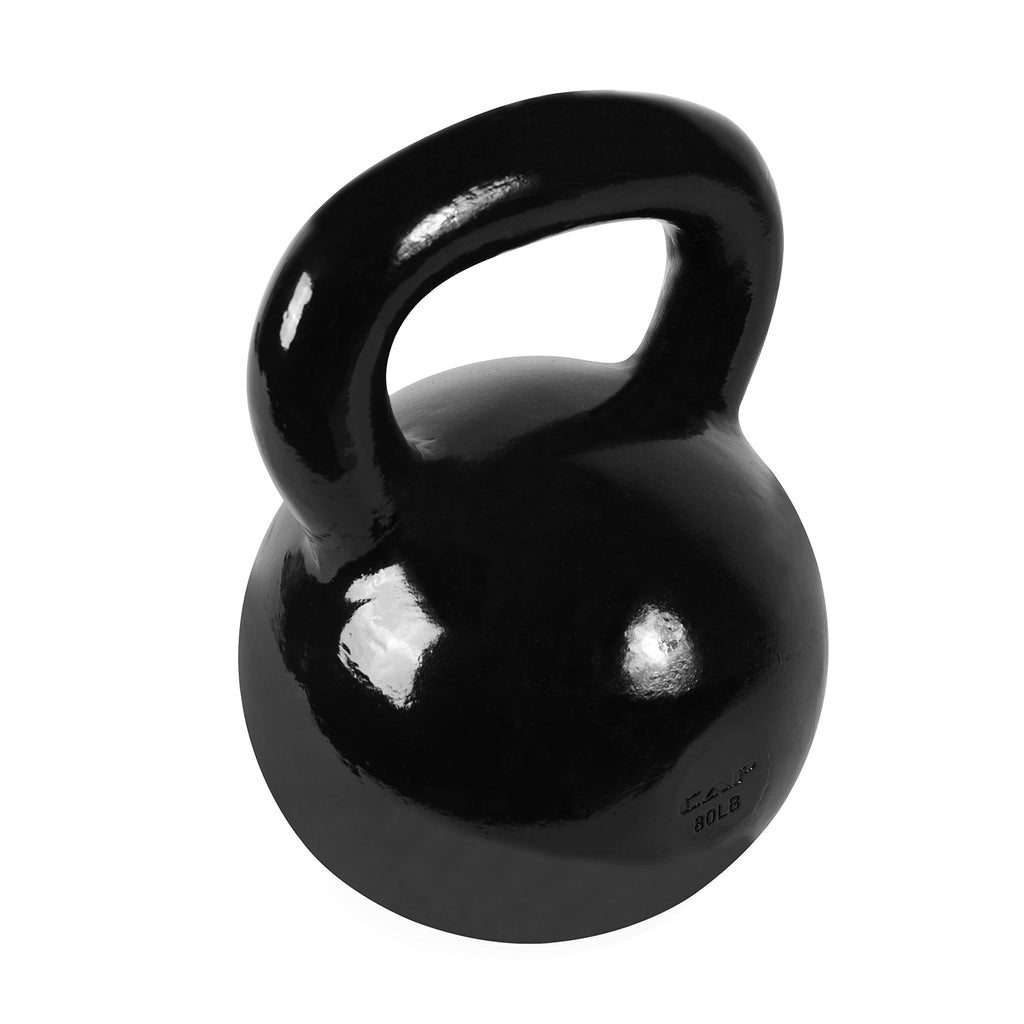 Cap Barbell Sdk2-080 Powder Coated Cast Iron Kettlebell, 80 Lb., Black
