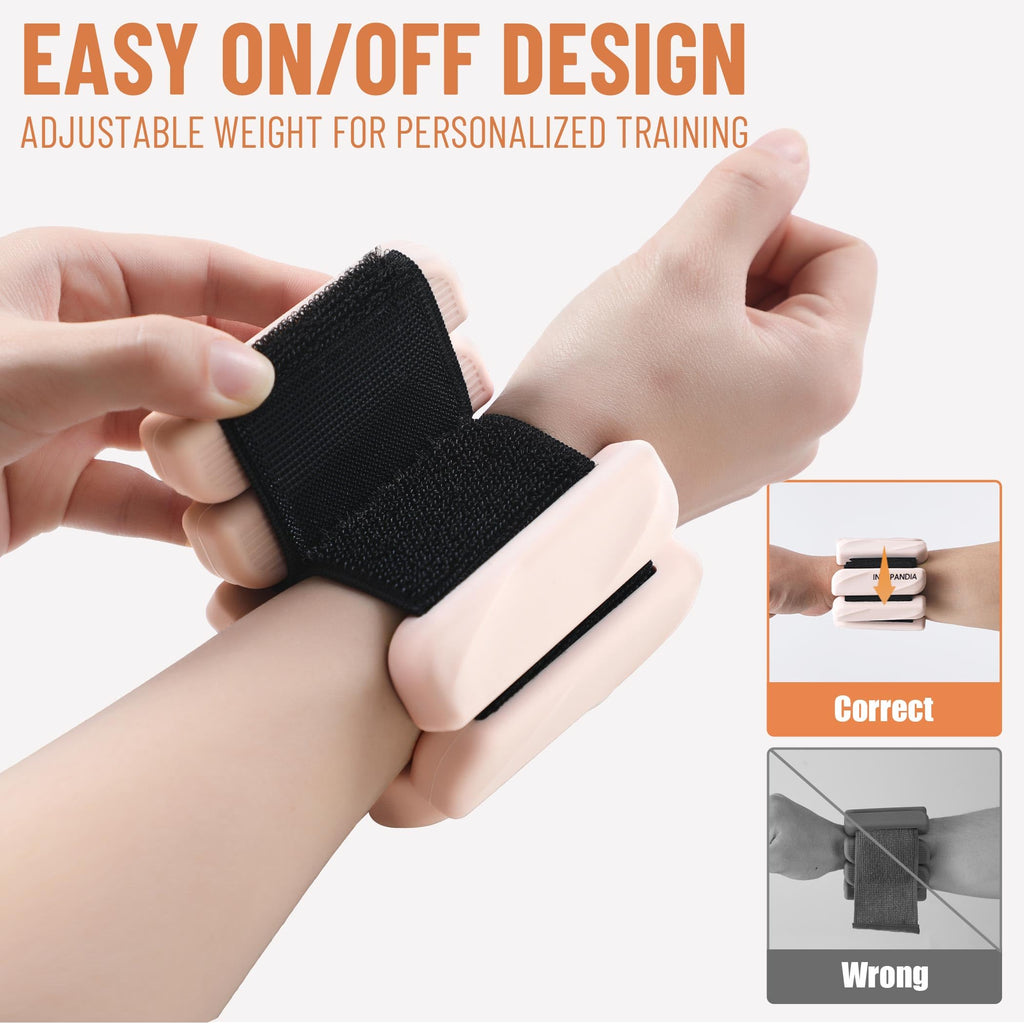 INDEPANDIA Wrist & Ankle Weights for Women and Men, 4lbs Pair Adjustable Silicone Weighted Bangles for Arm & Leg Workouts, Perfe