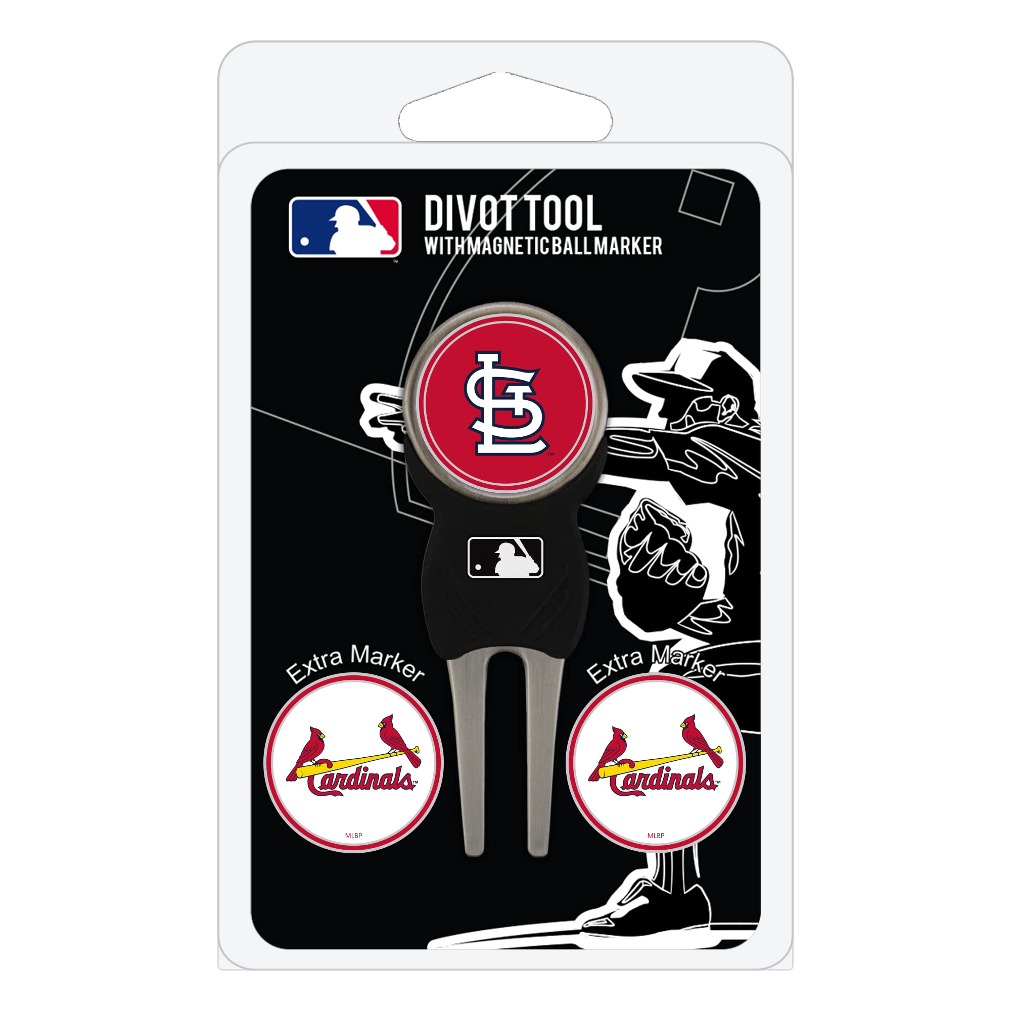 Team Golf Mlb St Louis Cardinals Divot Tool Pack With 3 Golf Ball Markers Divot Tool With 3 Golf Ball Markers Pack, Markers Are