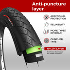 Fincci Pair 700X35C Tire Foldable 37-622 With 1Mm Antipuncture Protection For Cycle Road Mountain Mtb Hybrid Touring Electric Bi
