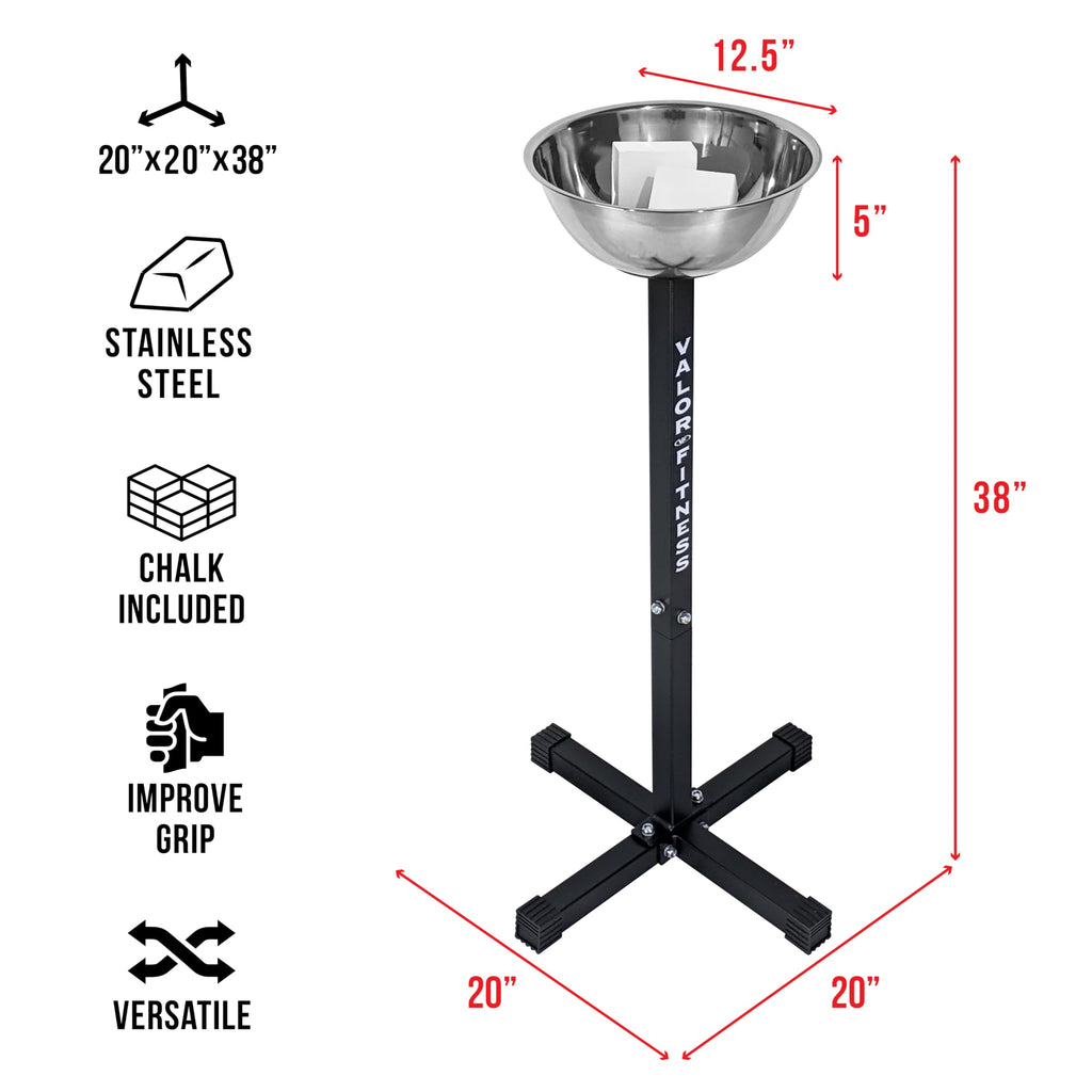 Valor Fitness Ch-1 Chalk Holder Station For Home Or Commercial Gyms, Including Ch-2 Gym Chalk For Improved Grip And Performance
