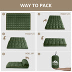 Zzlamb Puffy Camping Blanket For Adults, Compact Soft Warm Blanket Water-Repellent, Packable Lightweight Quilt Down Alternative
