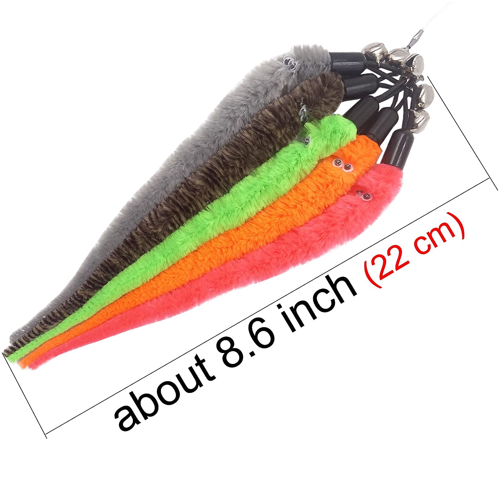 Tienailing Cat Worm Toy Refills Cat Wand Replacement Worms, 12 Pcs Cat Worms Refill, Interactive Cat Wand Replacement Worm For C