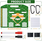 Magnetic Baseball Lineup Board For Dugout, Suveus Baseball Clipboard For Coaches, Softball Lineup Cards Marker Boards (Green)
