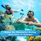 Snorkel Set, Dry Top Snorkeling Gear For Adults, Panoramic Anti-Leak And Anti-Fog Tempered Glass Lens, Adults Adjustable Snorkel