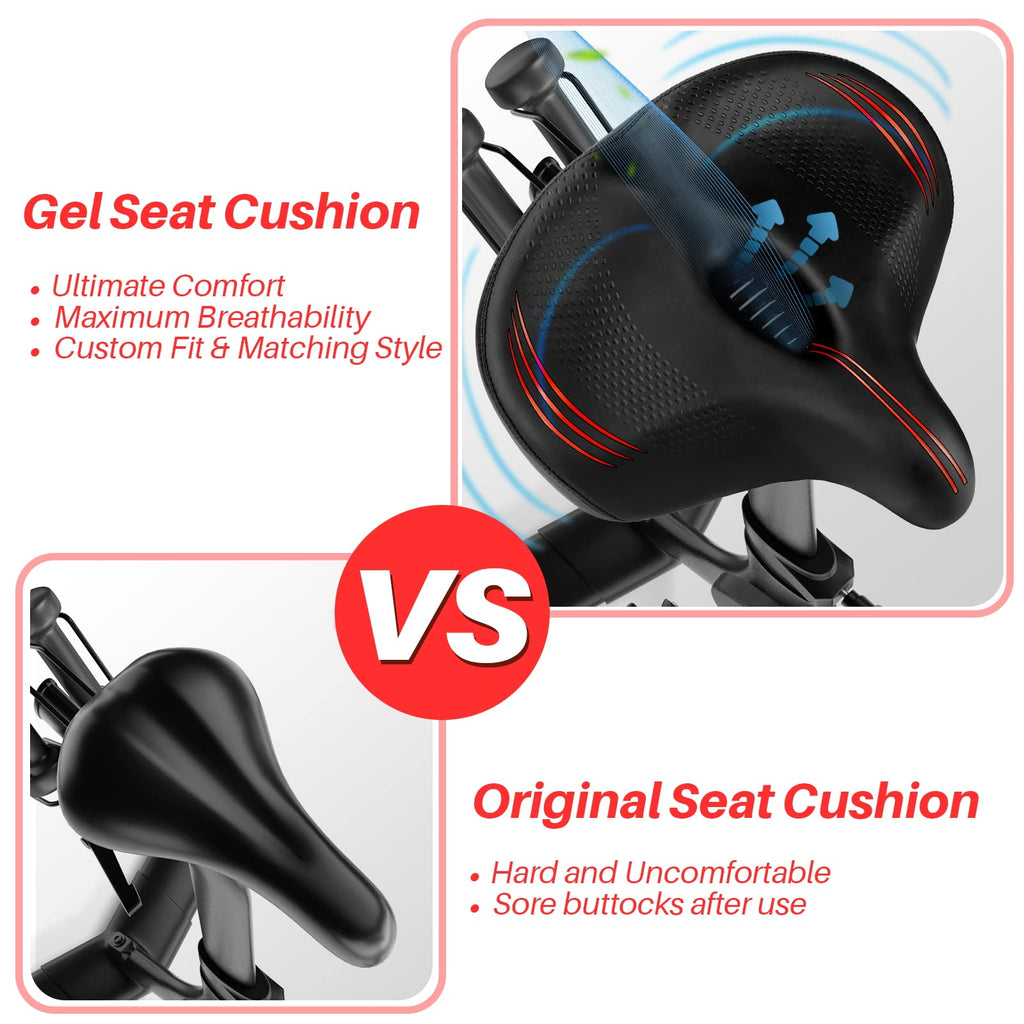 Oversized Comfort Bike Seat, Extra Wide Bike Seat Compatible With Peloton Bike, Electric Bike, Indoor Stationary Exercise Bike O