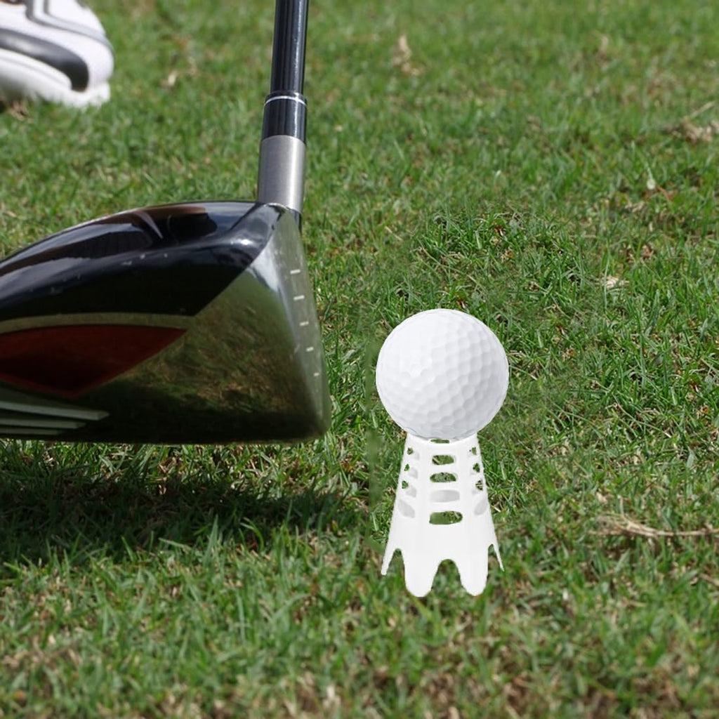 Ruyshu Golf Simulator Tees for Mat, Plastic Indoor Golf Tees for Winter Turf and Driving Range, Pack of 10 Tall & 10 Short (Whit