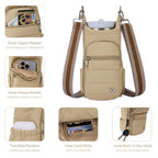 Telena Water Bottle Holder With Strap Crossbody Bags For Women For Walking, Hiking, Cycling Khaki