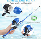 Milerong Kids Fishing Rod, Kids Fishing Pole Portable Telescopic Fishing Rod And Reel Combo Kit For Boys, Girls, Youth - With Sp