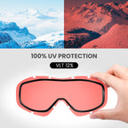 Outdoormaster Ski Goggles Otg - Over Glasses Ski/Snowboard Goggles For Men, Women & Youth - 100% Uv Protection (Whiteframe Pinkl