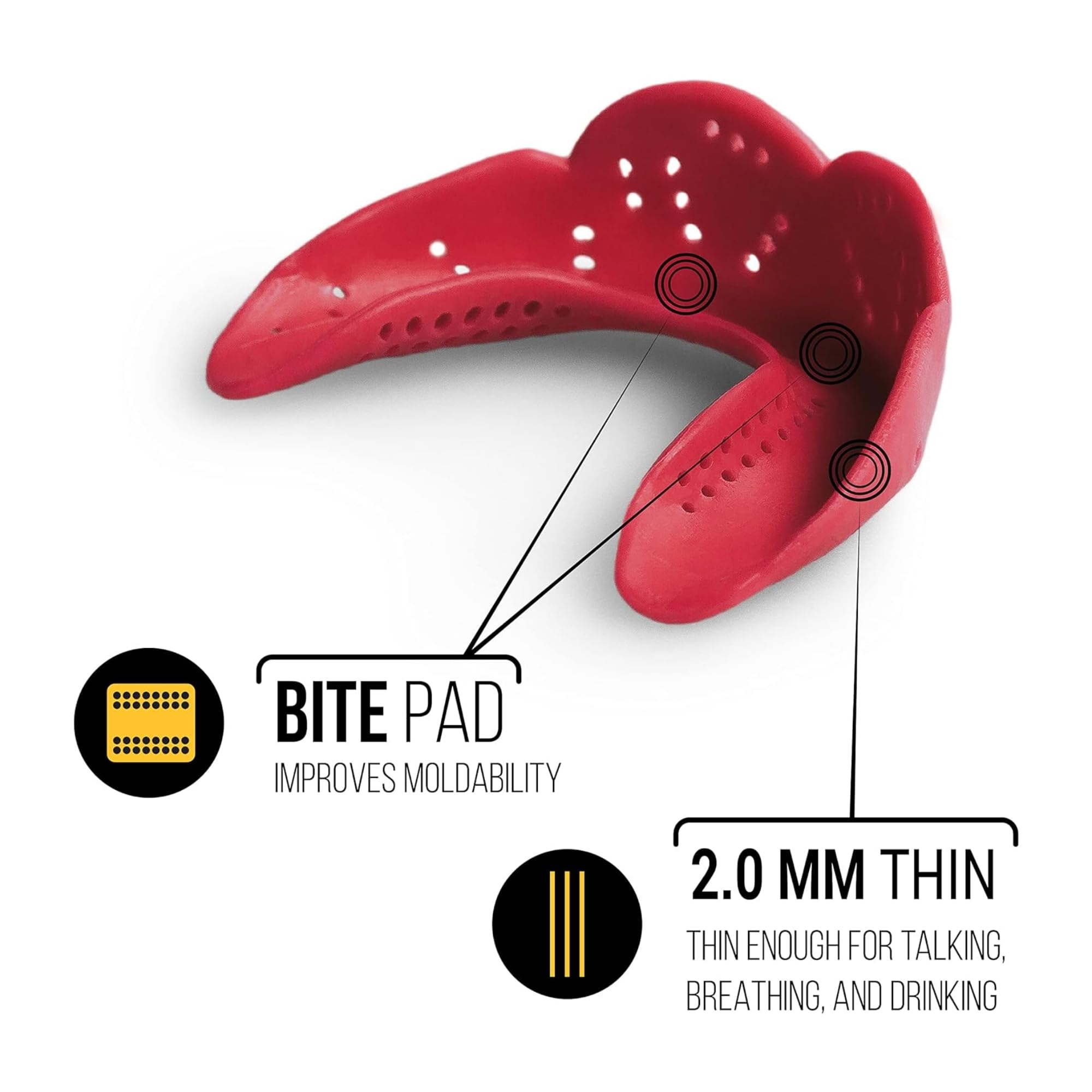 Sisu Aero Medium Mouthguard, Charcoal Black - 1.6Mm Thin - Custom-Molded Fit - Slim Design - Remoldable Up To 20 Times - For Tea
