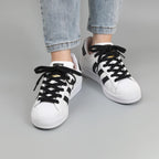 Handshop Wide Flat Athletic Shoelaces 516(2 Pair) - Shoe Laces For Sneakers And Casual Shoes Replacements Black 40 Inch (100Cm)