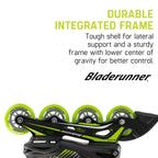 Bladerunner By Rollerblade Phoenix Boys Adjustable Fitness Inline Skate, Black And Green, Junior, Value Performance Inline Skate