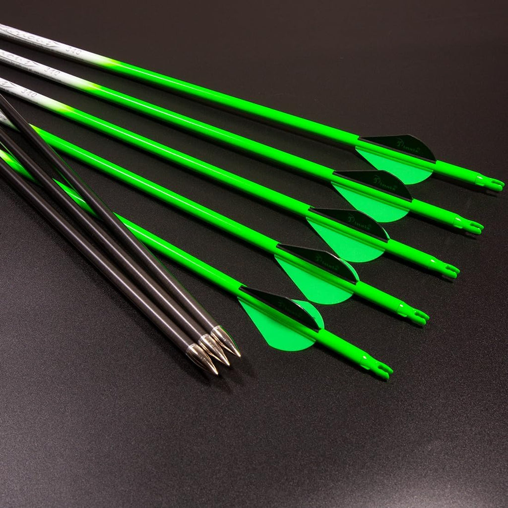 Qunying Archery Carbon Arrow 28 Inch 300 340 350 400 Spine Practice Hunting Arrows For Compound Recurve Bow 12Pcs Spine 400