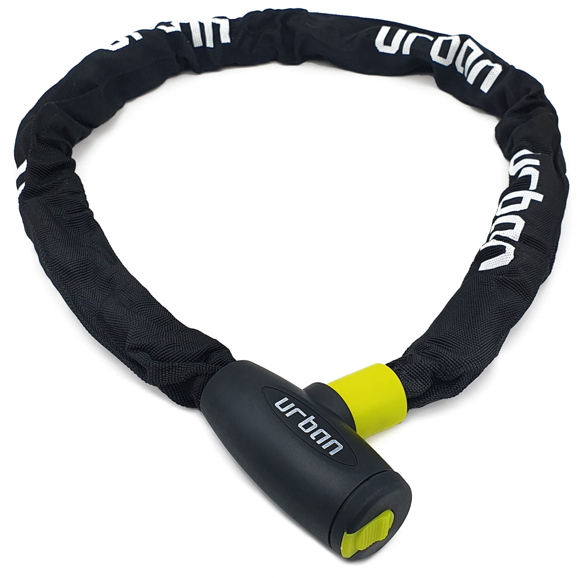 Urban Xk170 Bicycle Chain Lock, Steel Links A031In, 56Ft Long, Textile Cover, Lid, Anti-Theft Security Chain Padlock, Containers