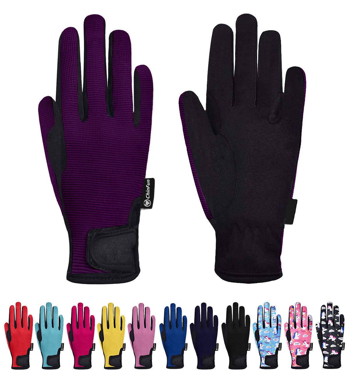 ChinFun Horse Riding Glove Equestrian Gloves Kids for Boys Girls Horseback Riding Gloves Grip for Youth Children Riding Sports B