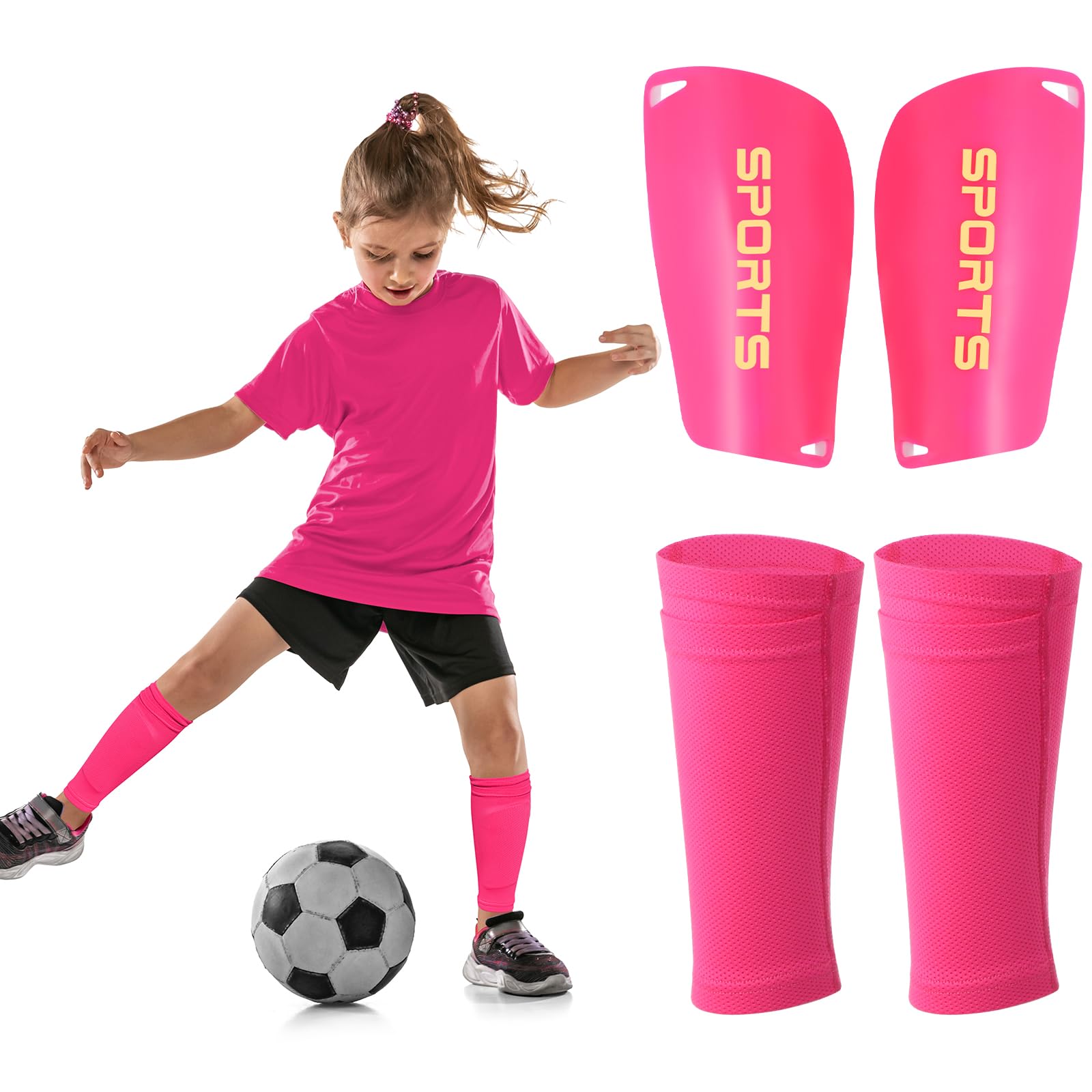 Syhood Soccer Shin Guards for Kids Youth Teens Adults Shin Pads and Sock Sleeves for 3-15 Years Old Children Boys Girls Protecti