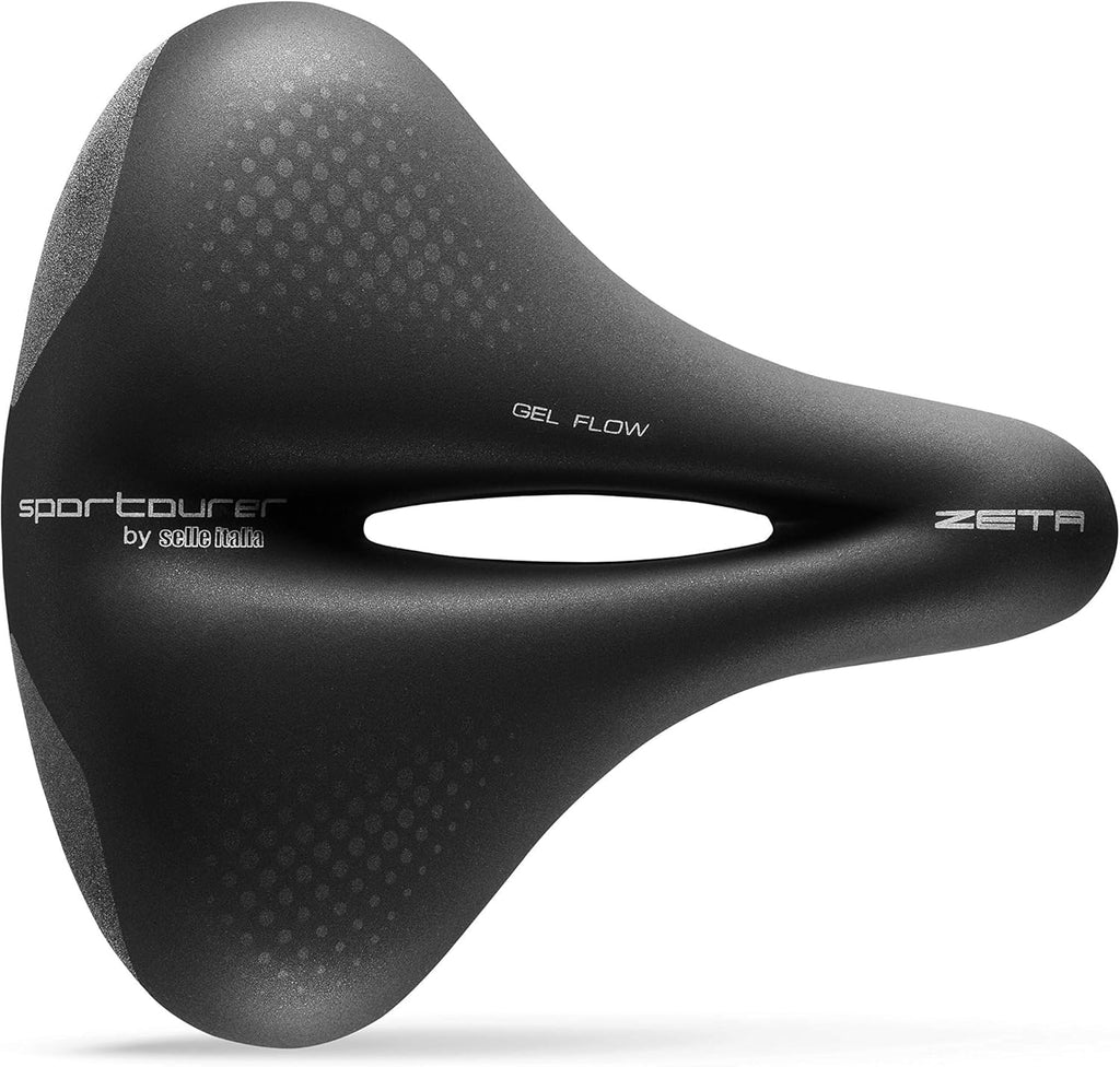 Selle Italia, Zeta Comfort Gel Flow, Cruiser Bike Saddle - For Men And Women, 670G, Black