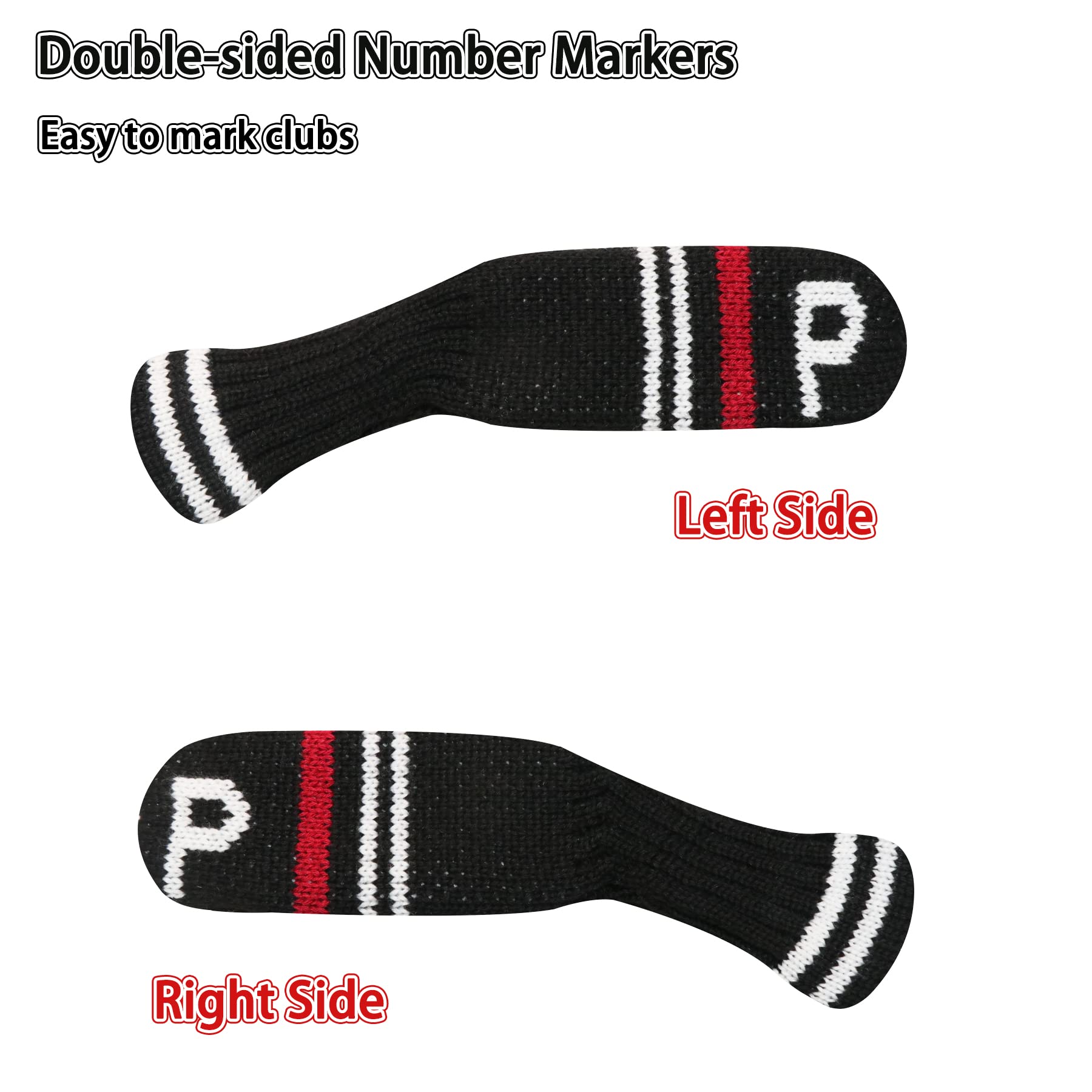 Lefeng 10Pcs Knitted Golf Iron Head Covers 3-9/A/P/S Set - Lightweight And Durable Material - Fit Well For Callaway Ping Taylorm