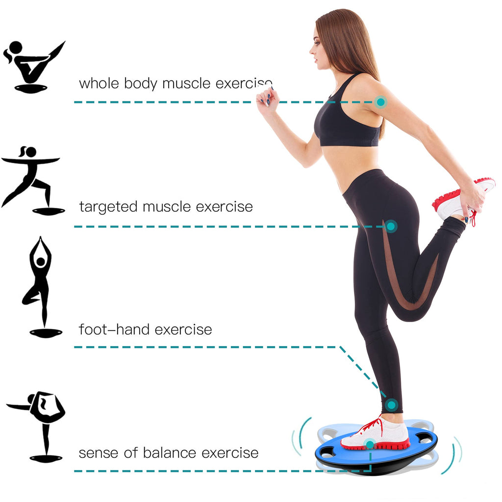 Everymile Wobble Balance Board, Exercise Balance Stability Trainer Portable Balance Board With Handle For Workout Core Trainer P