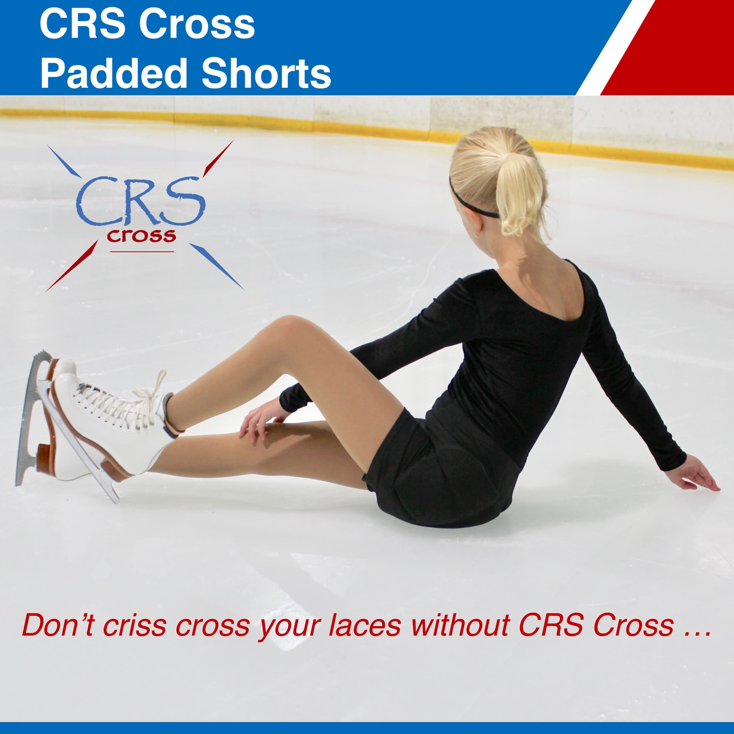 Crs Cross Padded Figure Skating Shorts - Crash Pads Shorts For Butt, Hips, And Tailbone (Youth Large Black)