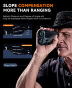 Sunpow Golf Rangefinder With Slope, High Precision Laser Range Finder For Golfing/Hunting, 1200 Yards, 7X Magnification, Flag Po