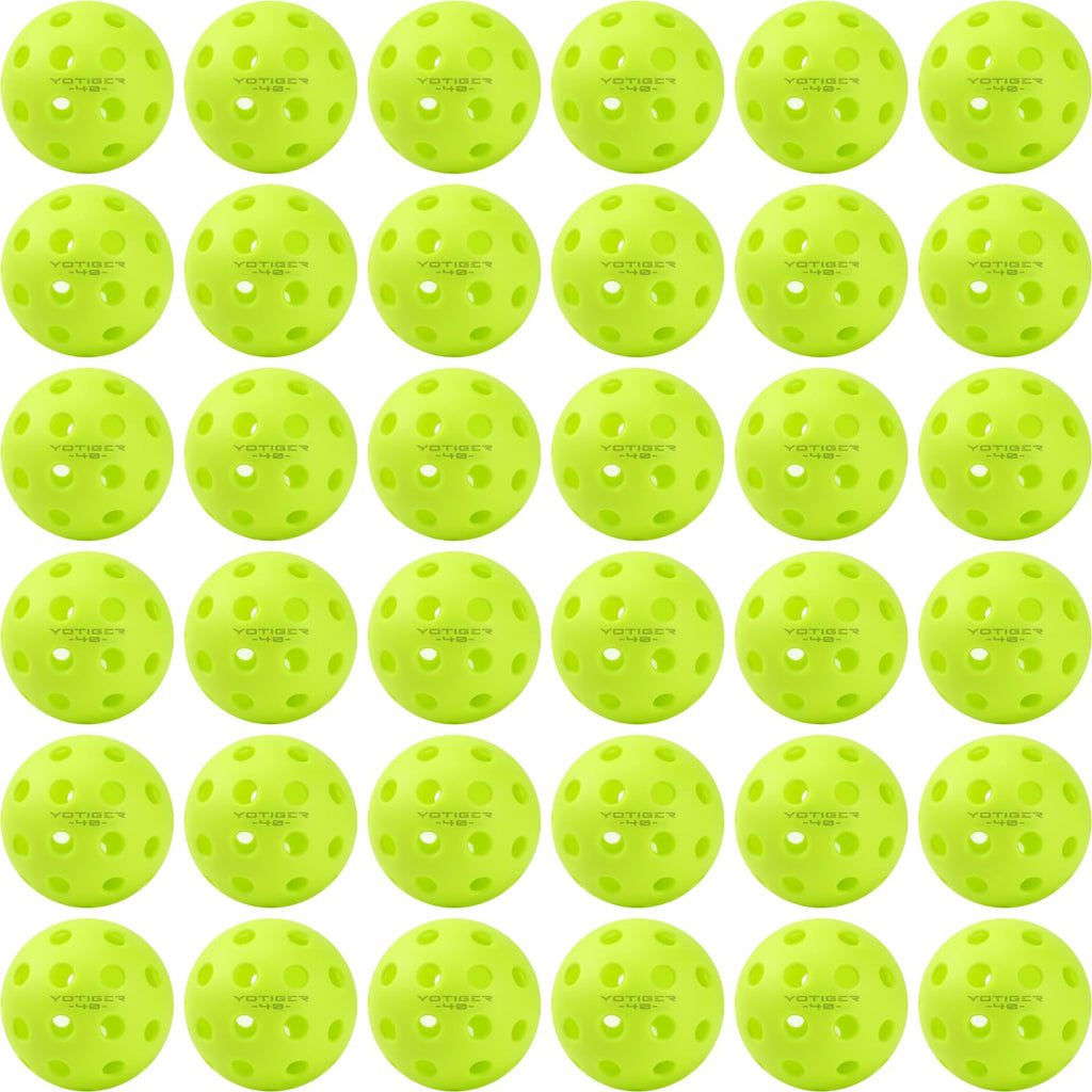 Yotiger Pickleball Balls, 36 Pack 40 Holes Outdoor Pickleball Balls Green Color, High Visibility And Bounce, Stylish And Durable