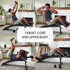 Finer Form Gym-Quality Sit Up Bench With Reverse Crunch Handle - Solid Ab Workout Equipment For Your Home Gym. More Effective Th
