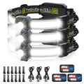 Spriak LED Headlamp, 1000lumens 230 Widebeam Headlight 3Packs, USB Rechargeable HeadLamp with Red Taillight, Lightweight Waterpr