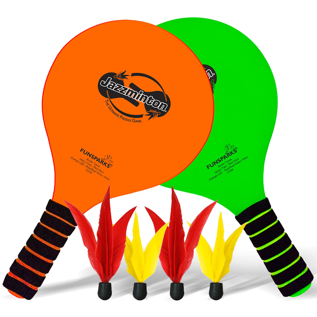 Funsparks Paddle Ball Jazzminton Game - All-Season Indoor/Outdoor Racquet Game For Active Play