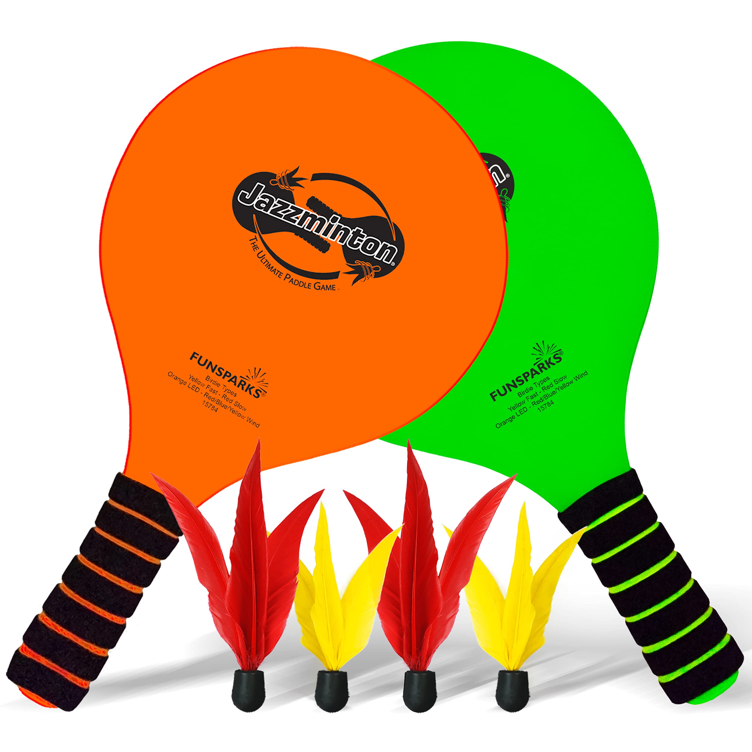 Funsparks Paddle Ball Jazzminton Game - All-Season Indoor/Outdoor Racquet Game For Active Play