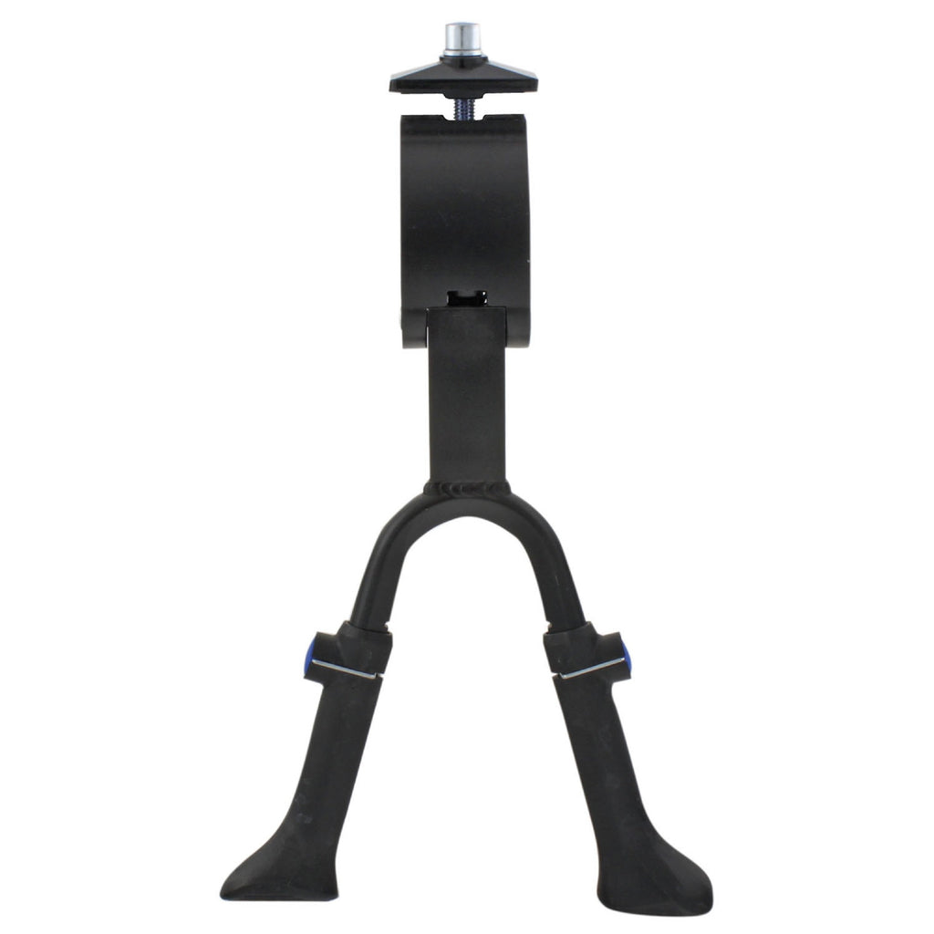 Ventura Double Leg Kickstand, Center-Mounted, Aluminum, Adjustable Without Tools For 24''-28'' Bicycle, Black