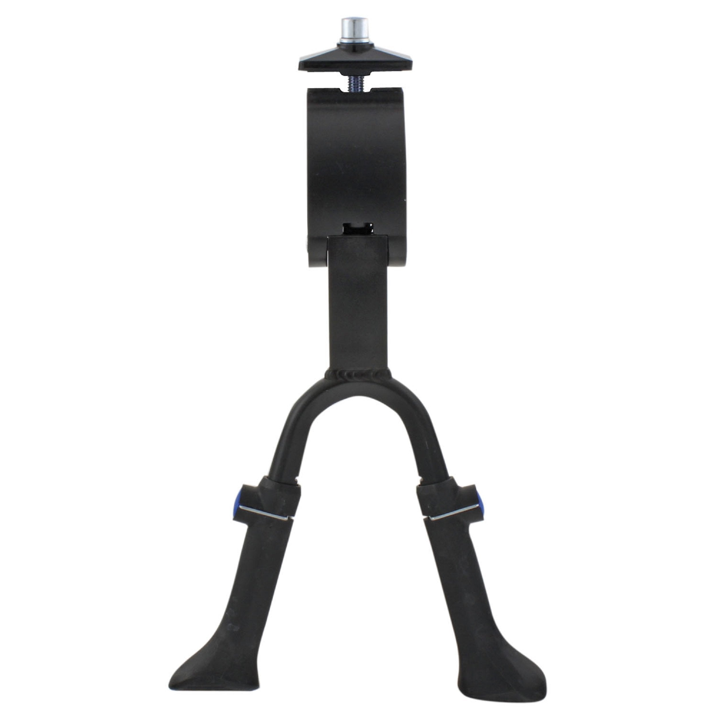 Ventura Double Leg Kickstand, Center-Mounted, Aluminum, Adjustable Without Tools For 24''-28'' Bicycle, Black
