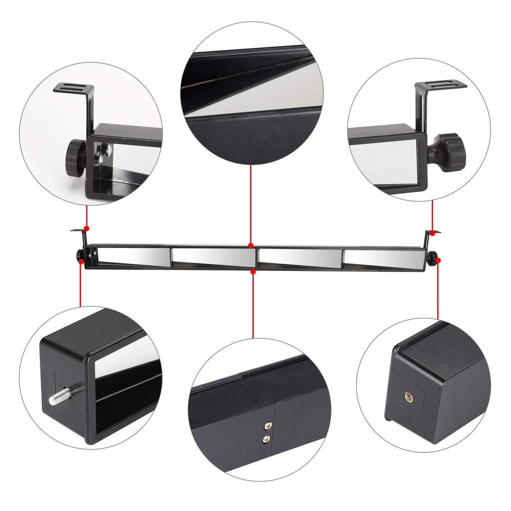 10L0L Universal Golf Cart 4 Panel Mirror For Yamaha Ezgo Club Car, Eliminate Blind Spots Rear View Mirror