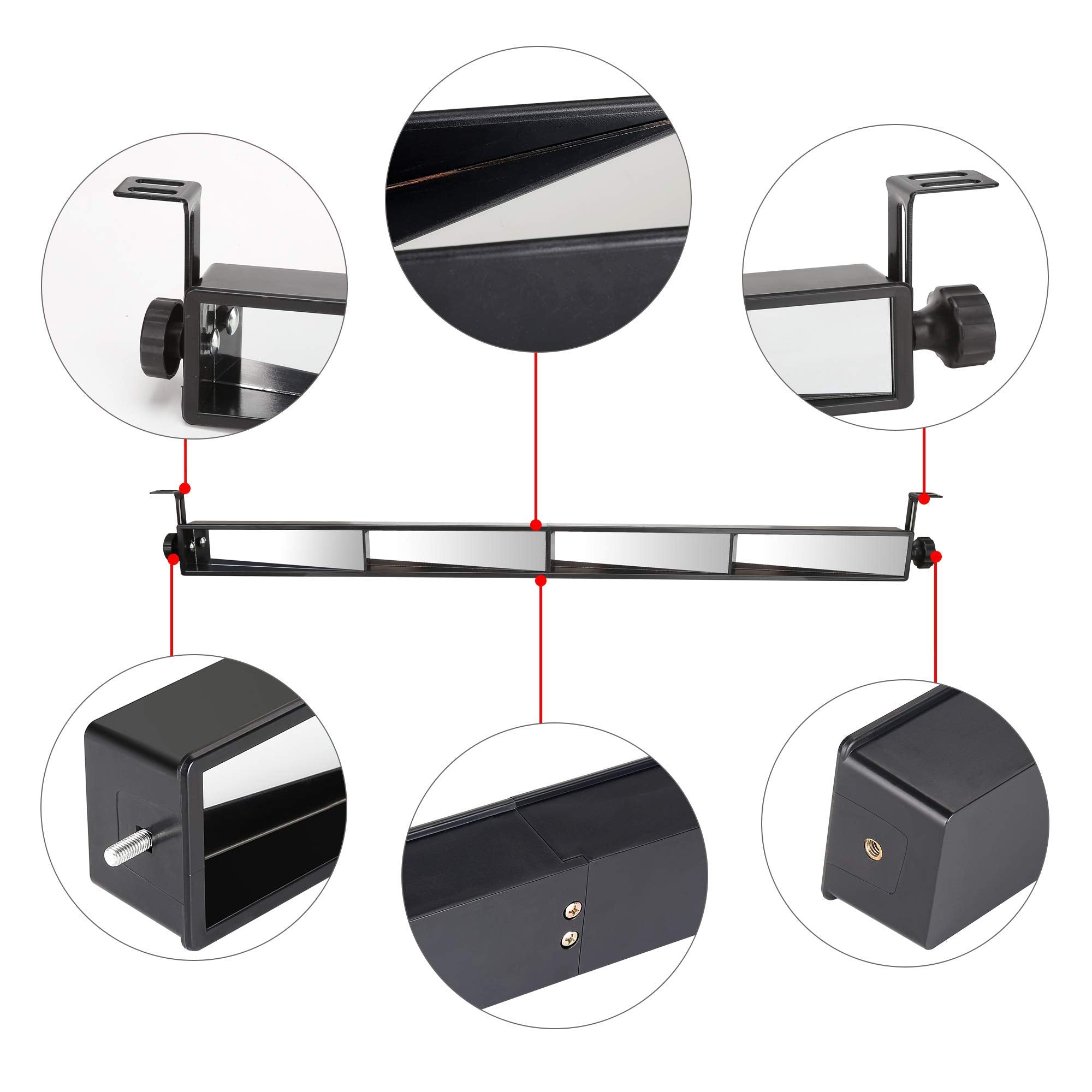10L0L Universal Golf Cart 4 Panel Mirror For Yamaha Ezgo Club Car, Eliminate Blind Spots Rear View Mirror