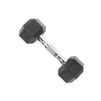 CAP Barbell 65 LB Rubber Coated Hex Dumbbell Hand Weight - Single | Chrome Handle