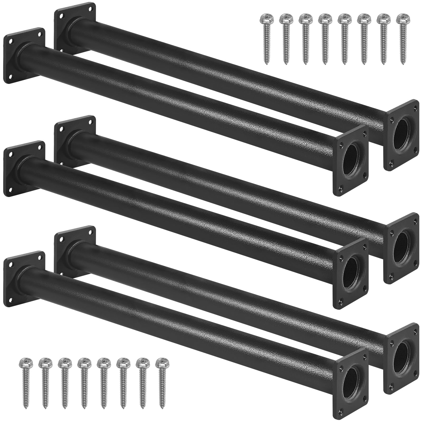 Purife Outdoor Black Monkey Bars for Backyard - Set of 6 - Swing Set Ladder Rungs for Playset, Playground Kids Safety Climbing H