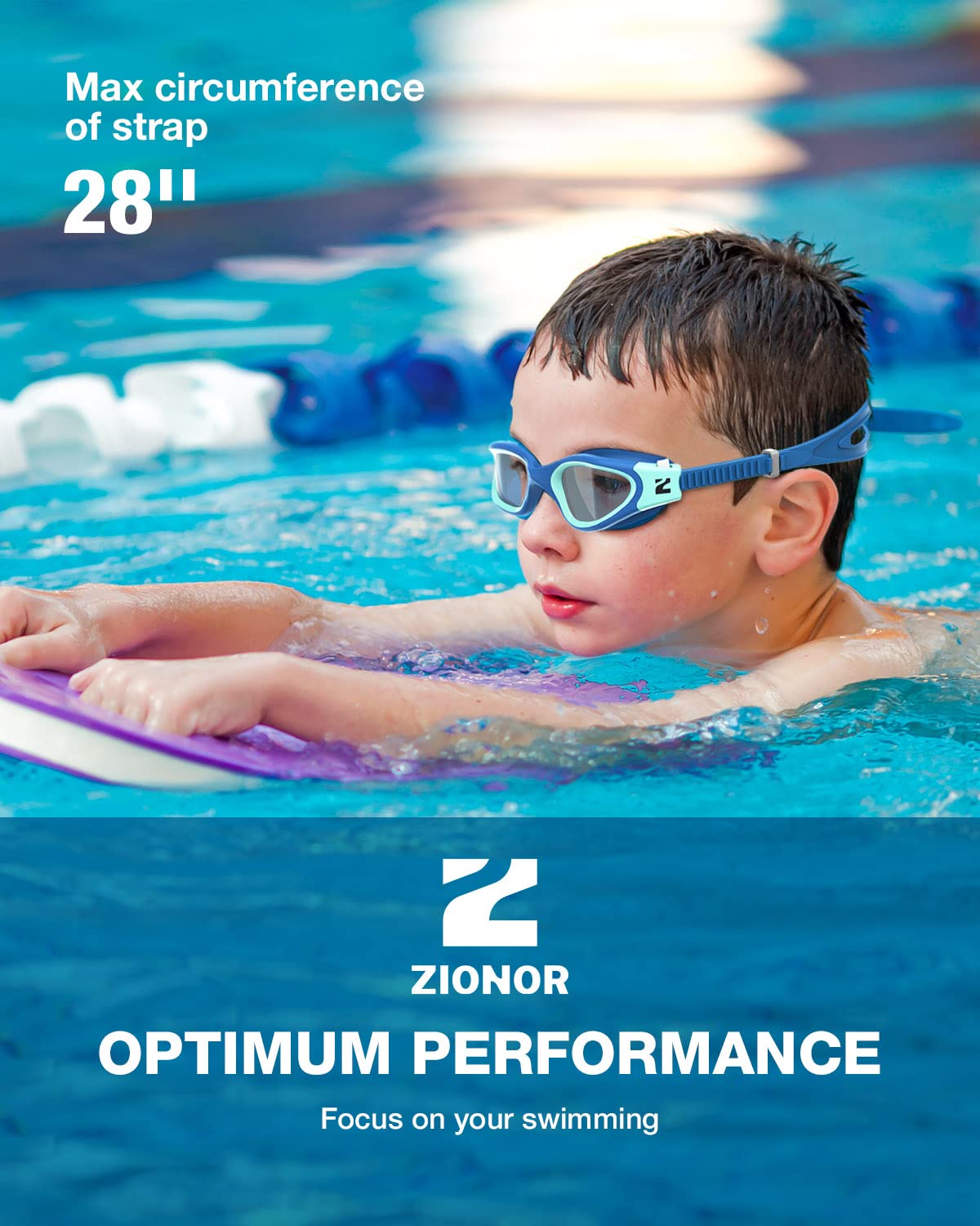 Zionor Kids Swim Goggles, G1Mini Se Anti-Fog Crystal Clear Swimming Goggles For Kids Age 6-14, Leak Proof Kids Swimming Goggles