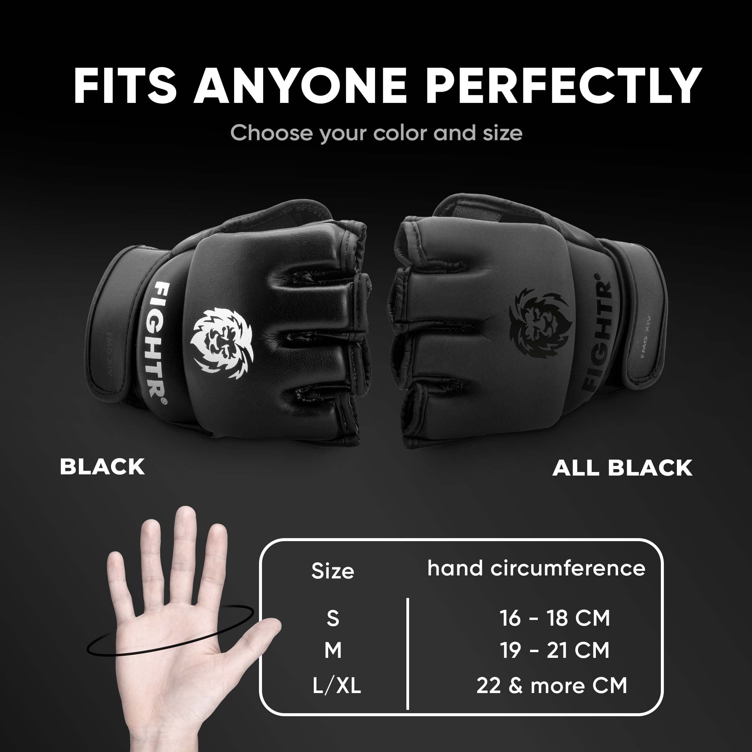 Fightra Pro Mma Gloves For Grappling Sparring Training, Kickboxing Martial Arts Muay Thai Punching Bag Mitt Training Boxing For