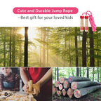 Jump Rope Kids,8.5Ft Adjustable Cotton Skipping Rope With Wooden Handle For Boys And Girls Fitness Outdoor Exercise (Red)